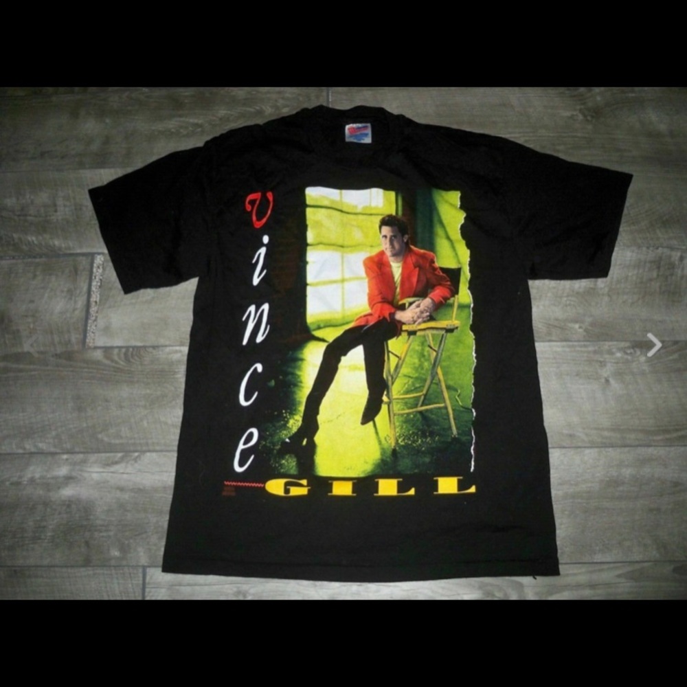 Vtg Hanes Vince Gills Tour Country Tshirt Tee LG